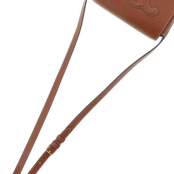 Celine Folco Cuille Triomph Messenger Bag Tori off Shoulder Bag Calfskin Brown - Picture 4 of 5
